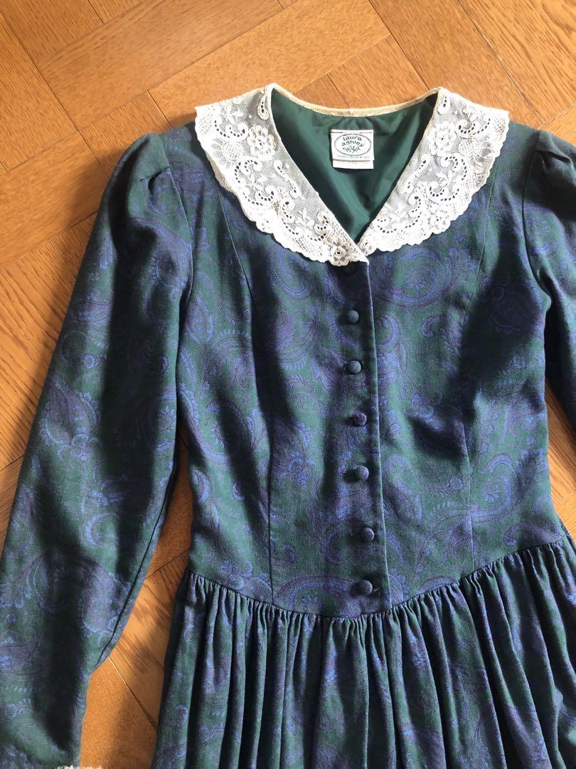 LAURA ASHLEY ローラアシュレイ ヴィンテージワンピース 長袖 S