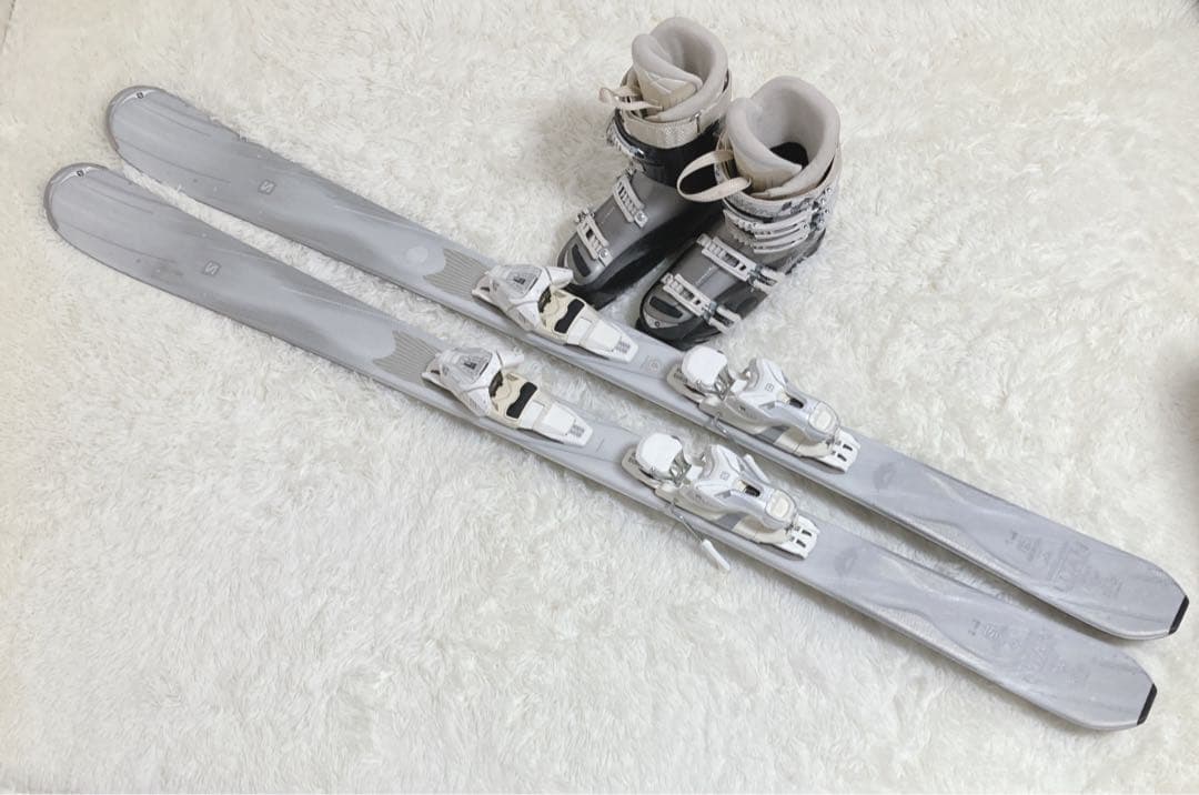 サロモン 女性用 スキー3点セット 板151 靴24.5cm150cm~ SALOMON