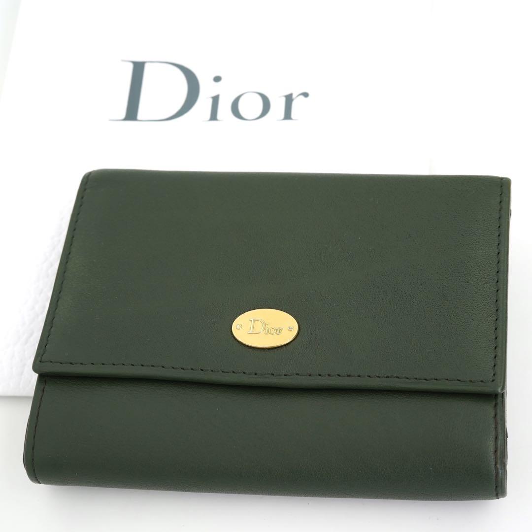 人気】Dior ピンク レザー 三つ折り財布 コンパクト ウォレット