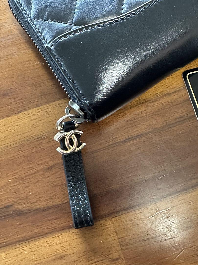 CHANEL ガブリエル　ロングジップウォレット　マトラッセ　ブラック　美品