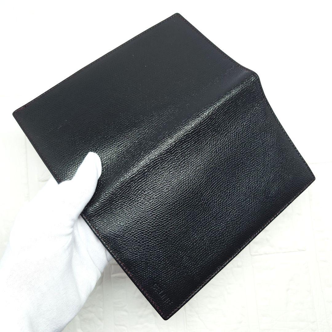 セリーヌ　美品　ブラック&レッド　レザー　長財布　札入　ユニセックス