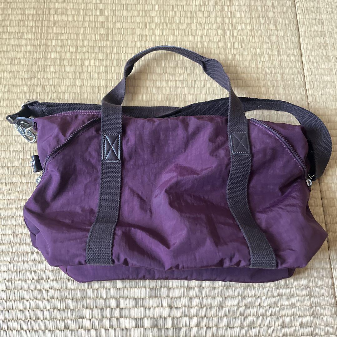 美品 kipling キプリング 2way ショルダーバッグ パープル