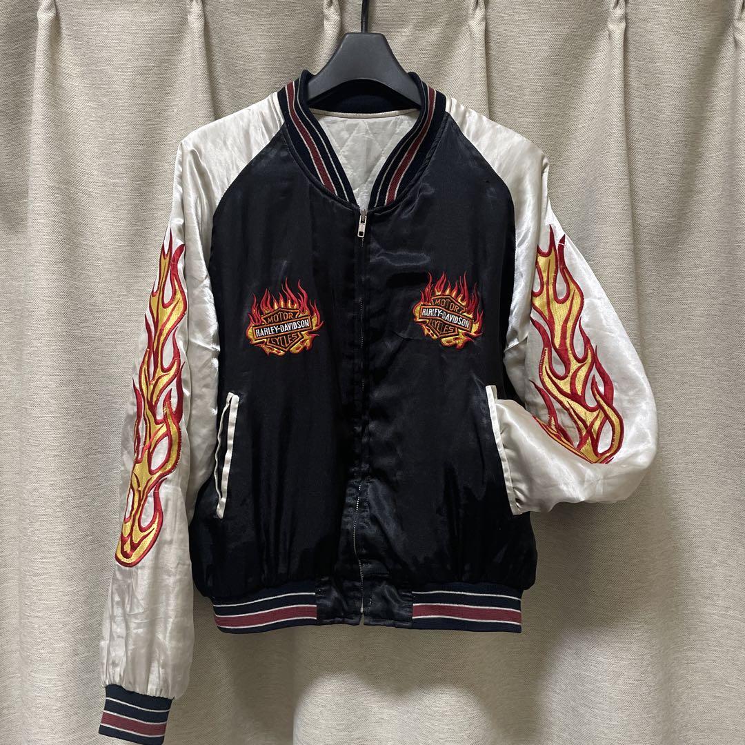 90sバイカー用 ハーレーダビッドソン スカジャン レトロ 90sバイカー用 ハーレーダビッドソン スカジャン レトロ
