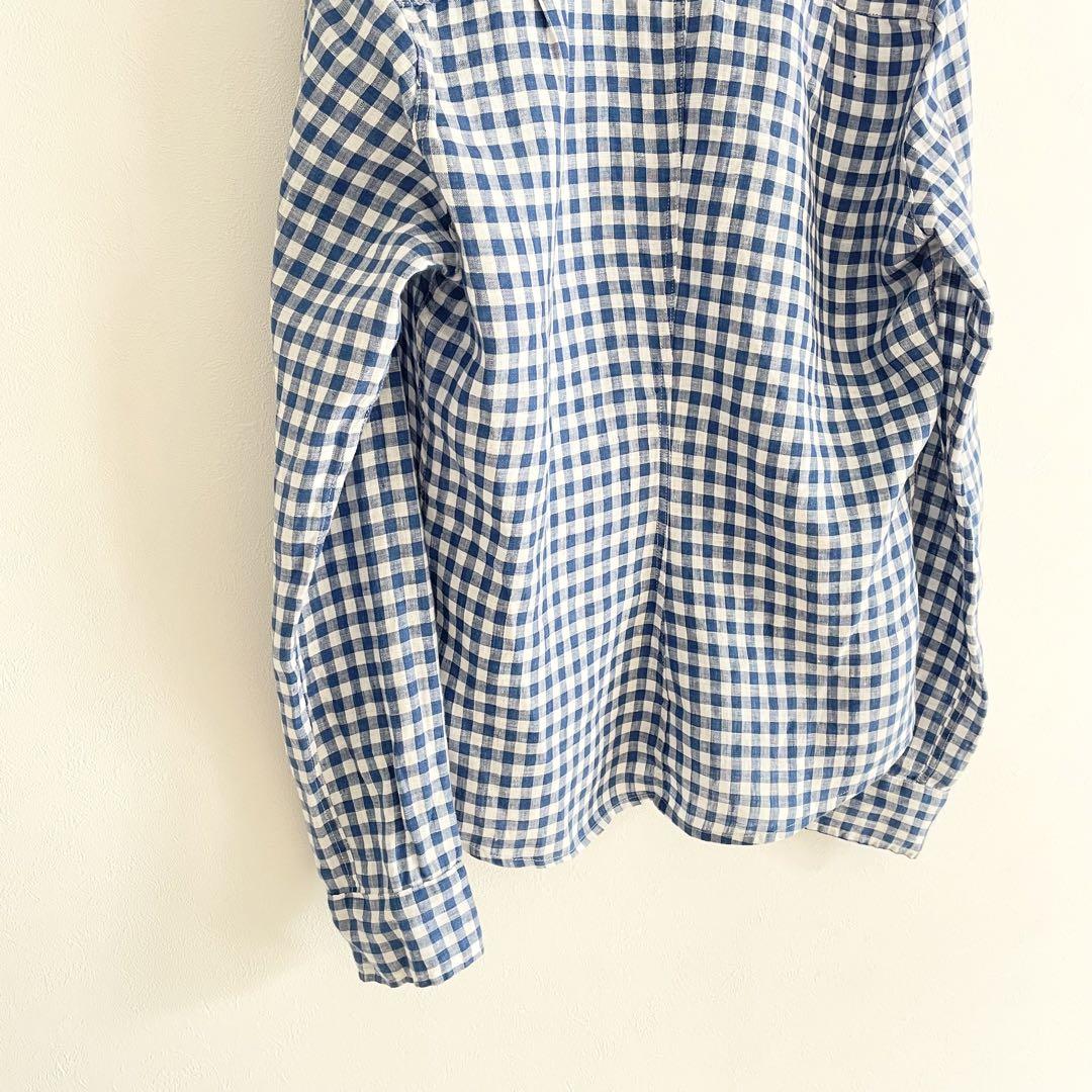 美品 FRANK&EILEEN BARRY リネンシャツ ハート刺繍