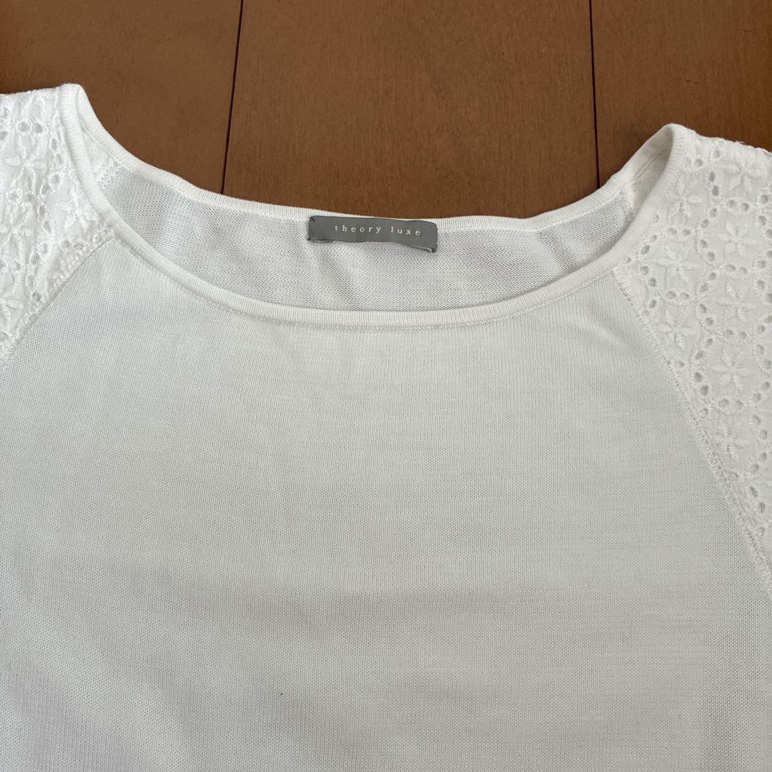 theory luxe ホワイト レーススリーブ チュニック 半袖 - メルカリ