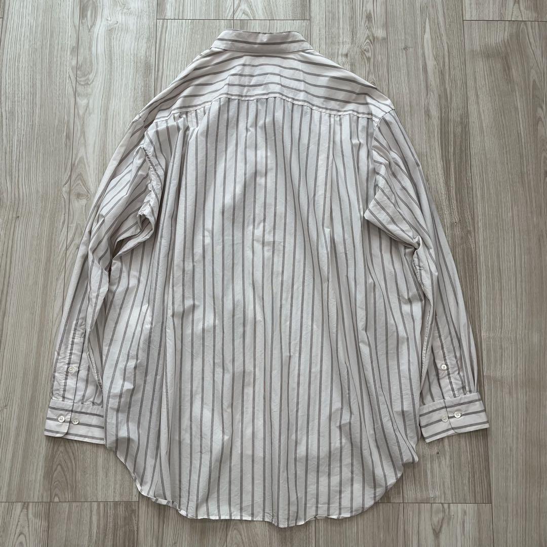 【美品】23SS WEWILL DT SHIRT ストライプシャツ ホワイト L