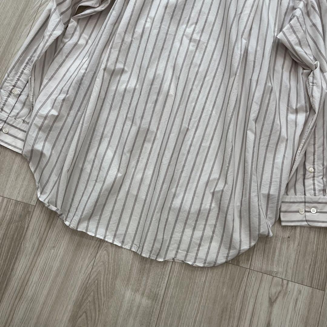【美品】23SS WEWILL DT SHIRT ストライプシャツ ホワイト L