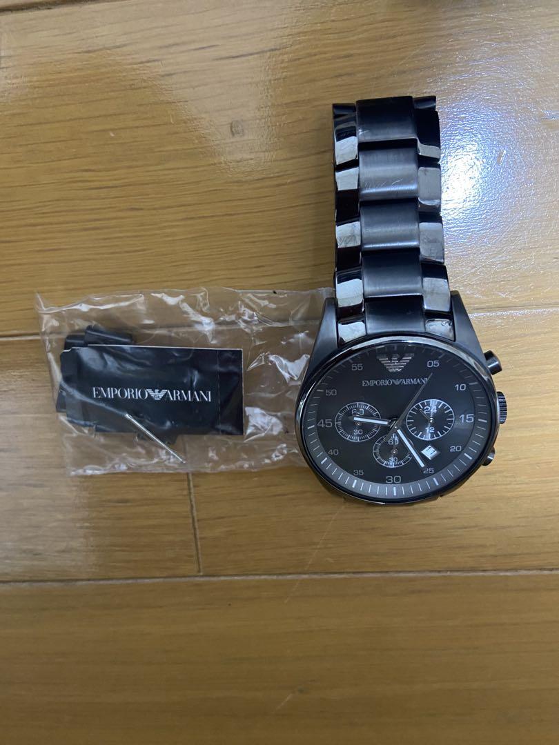 EMPORIO ARMANI クロノグラフ ブラック エンポリオアルマーニ腕時計/メンズ/AR1968/ブラックダイアル
