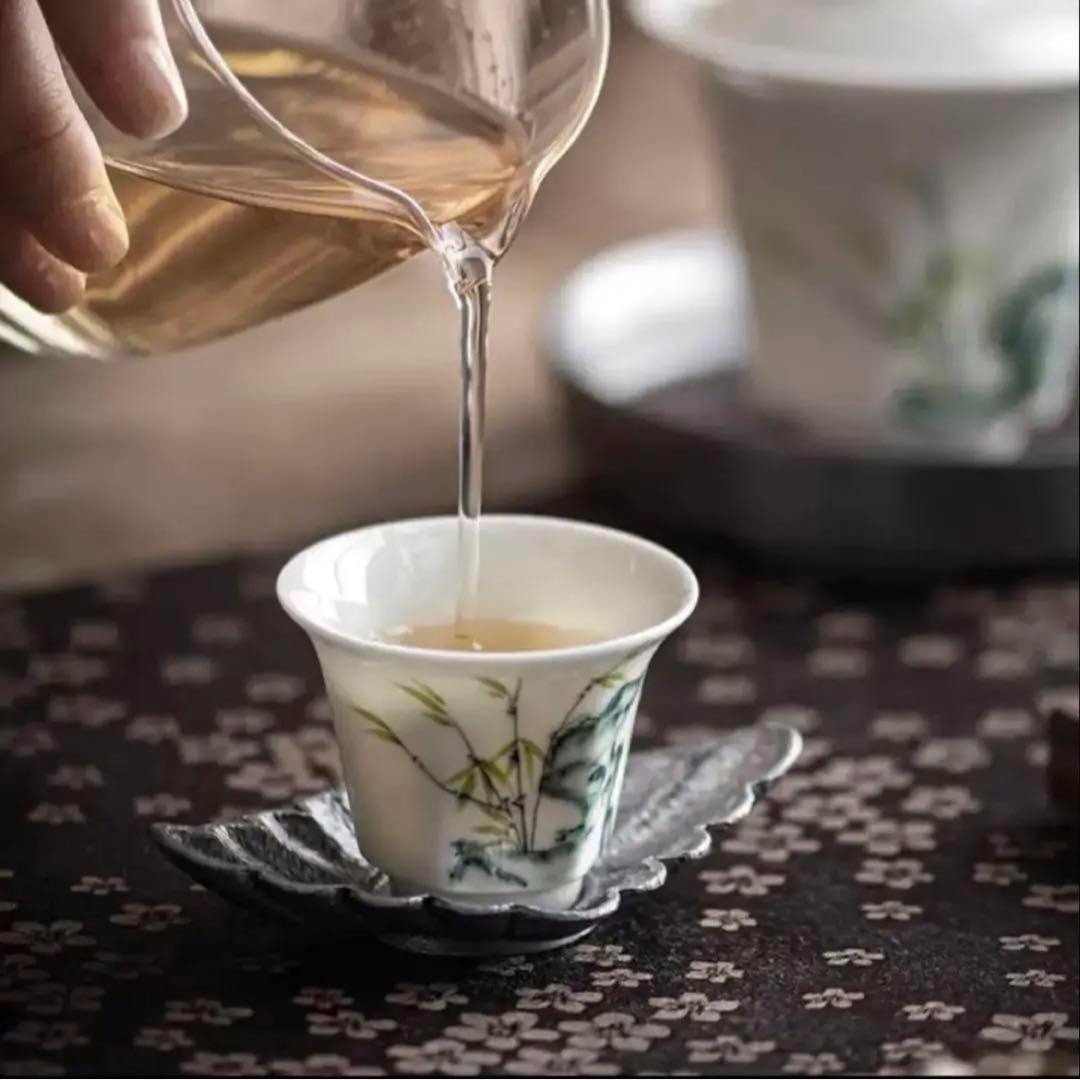 菱花の錫茶托シノワズリ中国茶器ルボンボン台湾茶道具コースター茶杯茶盤茶盆茶巾仕覆