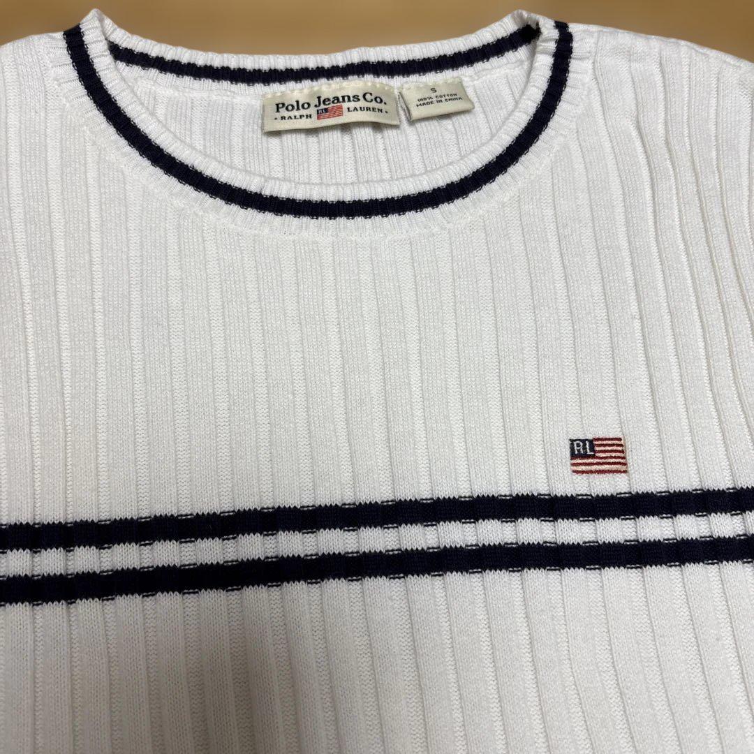 ✨️激レア 星条旗✨️ POLO ラルフローレン リブ 半袖ニット レディースS ✨️激レア 星条旗✨️ POLO ラルフローレン リブ 半袖ニット