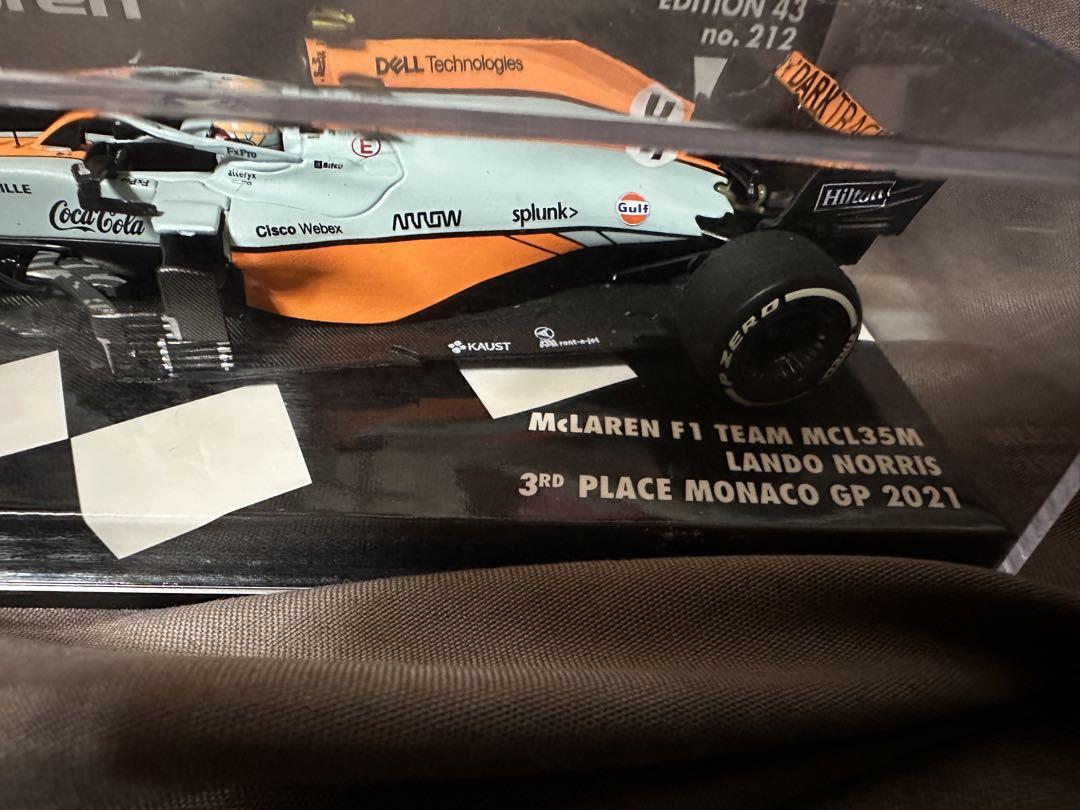 ミニチャンプス1/43 MCL35M ノリス 2021 モナコ Gulfカラー Mclaren F1 MCL35M #4 Lando Norris Monaco 2021 Podium Gulf