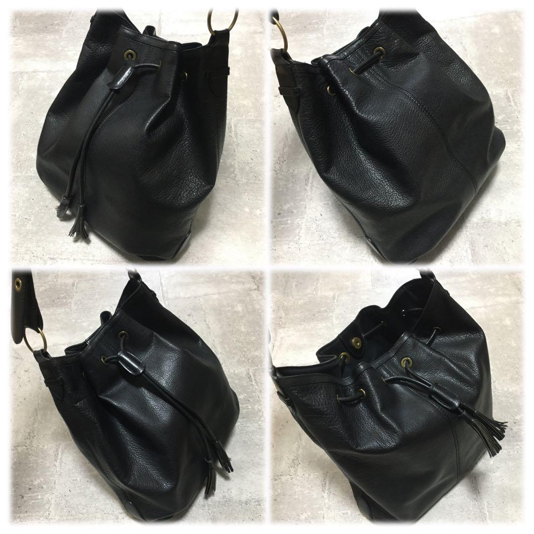 定番の冬ギフト BARRAULT ♫ 黒 巾着 ショルダーバッグ バッグ
