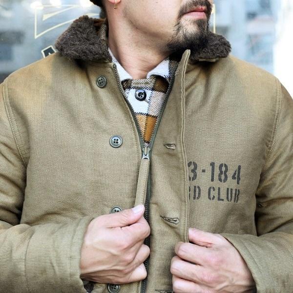 お歳暮・冬ギフト 特集2025 通販  ジャケット デッキ N-1 WEIRDO 良品 希少 カーキ アルパカボア XL ジャケット・アウター