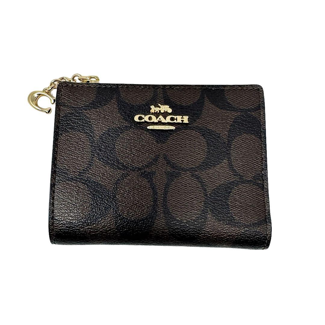 【SALE】coach＊モノグラム柄折りたたみ財布＊二つ折り COACH コーチ 折り財布 二つ折り 二つ折り財布 財布 折りたたみ