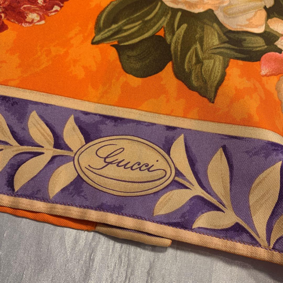 セールお得 GUCCI 44 L オレンジ薔薇柄 未使用品 rAKlZ-m87218726028 シルクブラウス シャツ 高品質通販