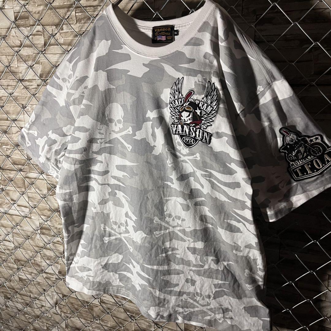 【希少サイズXXL】VANSON×TFOA コラボTシャツ 刺繍　ワッペン