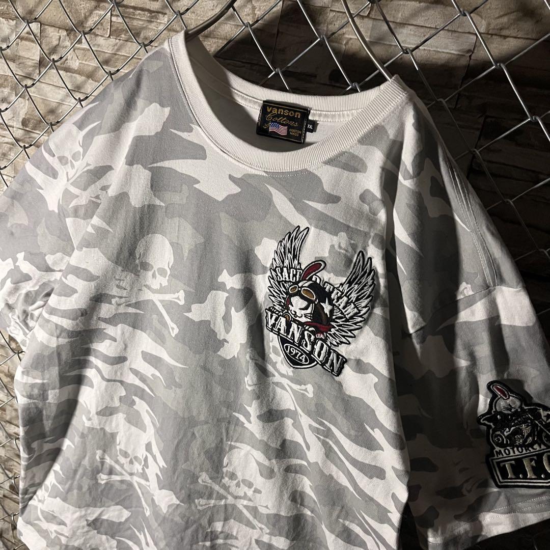 【希少サイズXXL】VANSON×TFOA コラボTシャツ 刺繍　ワッペン