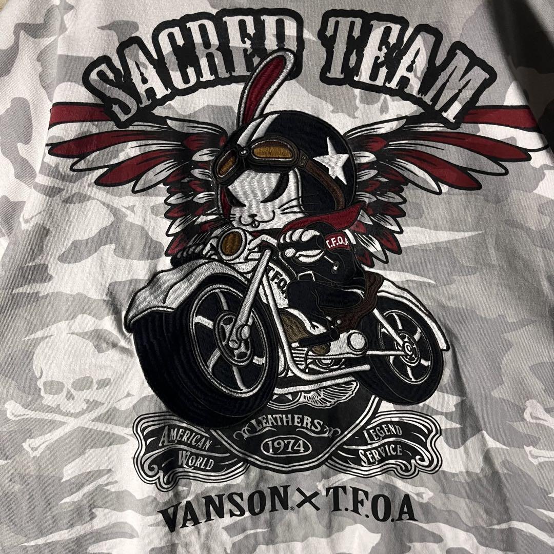 【希少サイズXXL】VANSON×TFOA コラボTシャツ 刺繍　ワッペン