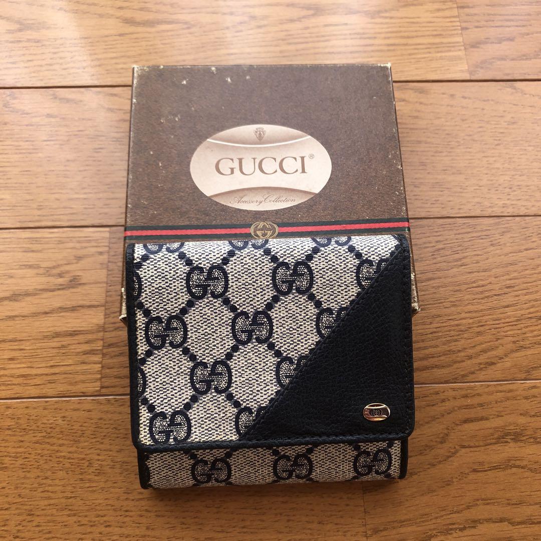 ヴィンテージ　GUCCI レディース三つ折り財布
