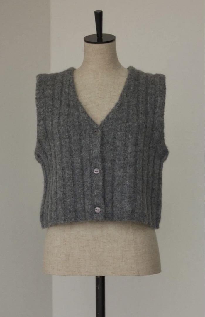 新品 完売商品 wide rib vest BLACKBYMOUSSY