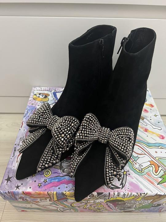 美品 ジェフリーキャンベル ビッグリボンショートブーツ 春新作の 65.0