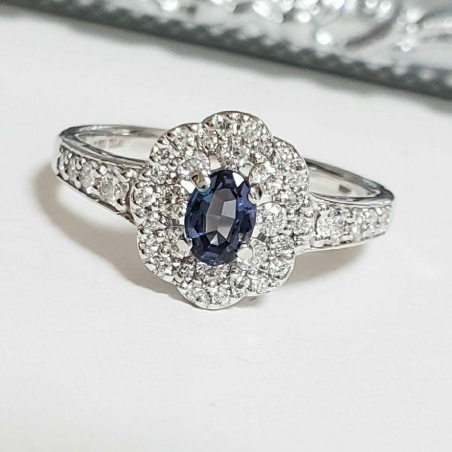 PT天然アレキサンドライトリング 0.305ct 新品 中央宝石研究所鑑別書付