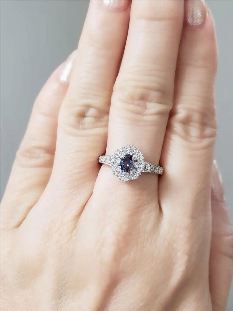 PT天然アレキサンドライトリング 0.305ct 新品 中央宝石研究所鑑別書付