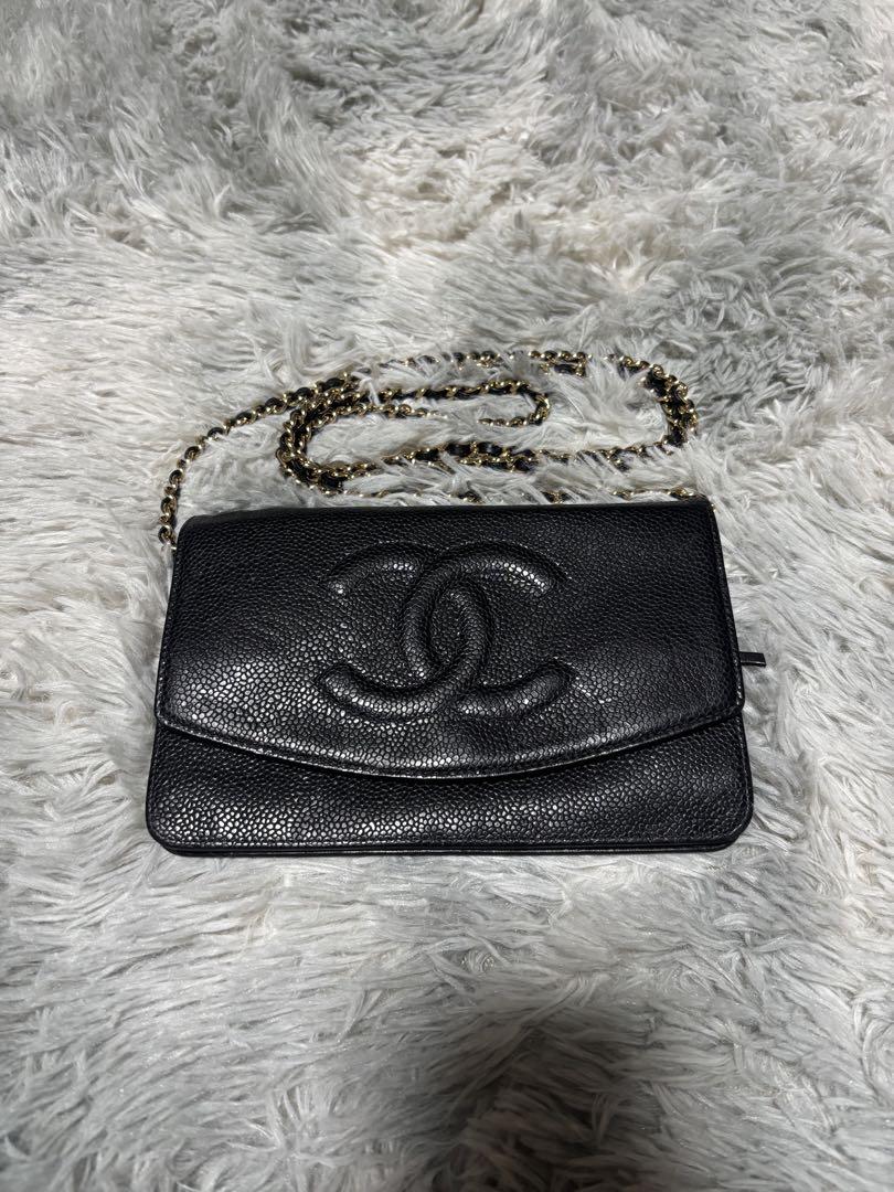 CHANEL キャビアスキン　チェーンウォレット　ショルダーバッグ