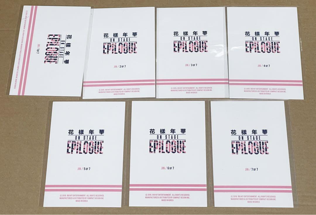 BTS 花様年華　ON STAGE EPILOGUE ミニフォト BTS 2016 花様年華 (HYYH) on Stage Epilogue Official Mini