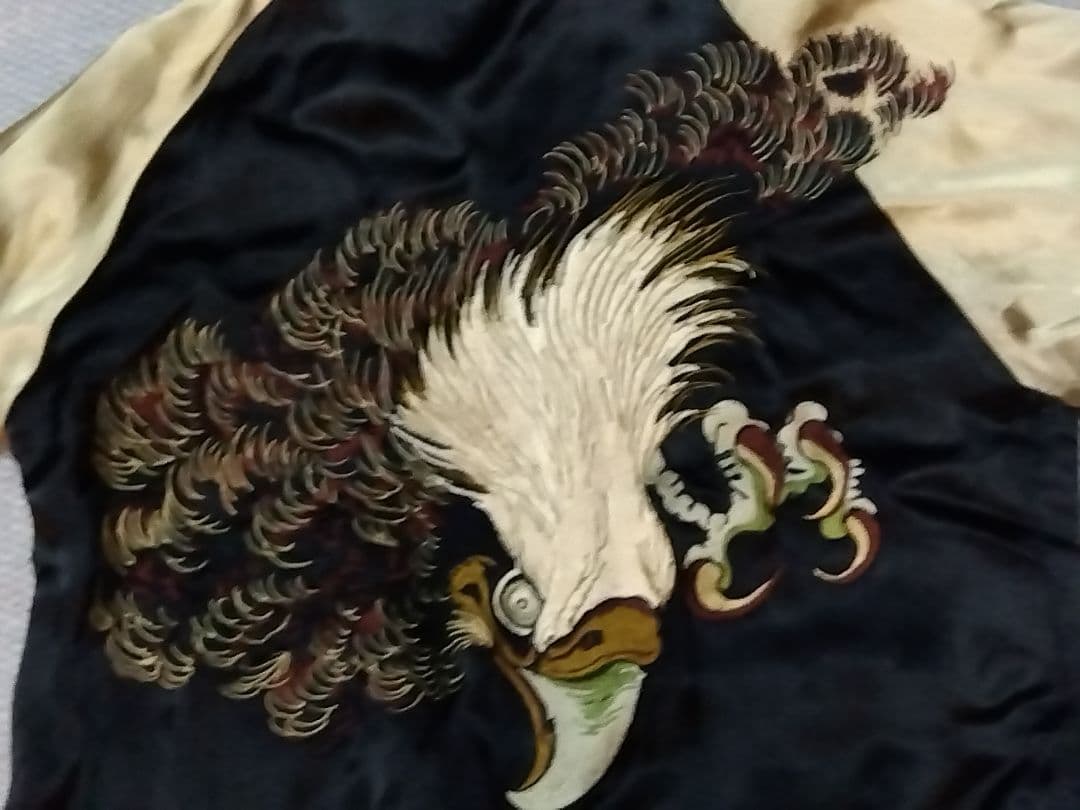 花旅楽団スクリプト リバーシブルスカジャン鷹 龍 虎柄L 花旅楽団スクリプト リバーシブルスカジャン鷹 龍 虎柄L