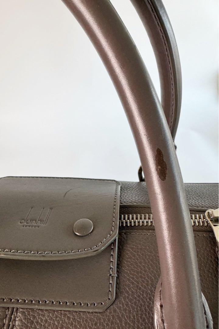 dunhill ダンヒル ボストンバッグ トラベルバッグ オールレザー グレー