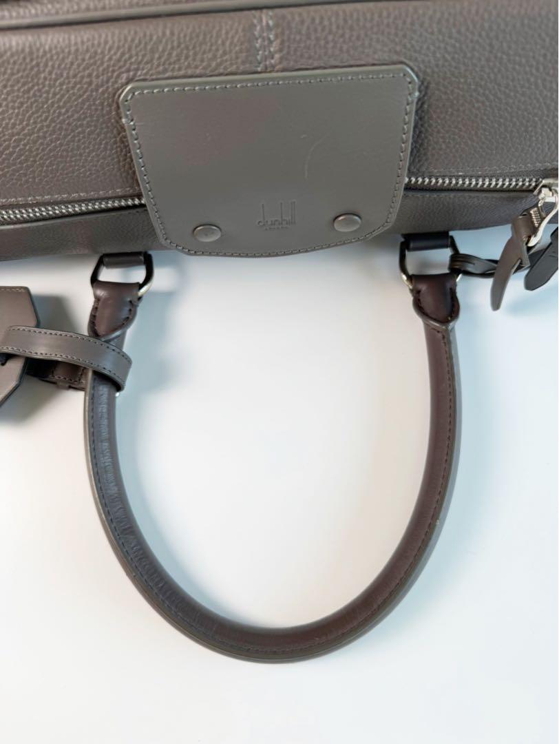 dunhill ダンヒル ボストンバッグ トラベルバッグ オールレザー グレー