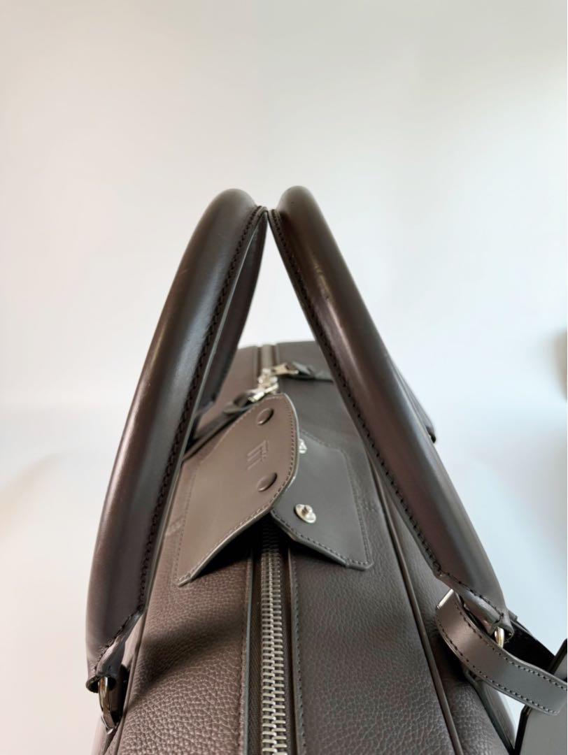 dunhill ダンヒル ボストンバッグ トラベルバッグ オールレザー グレー