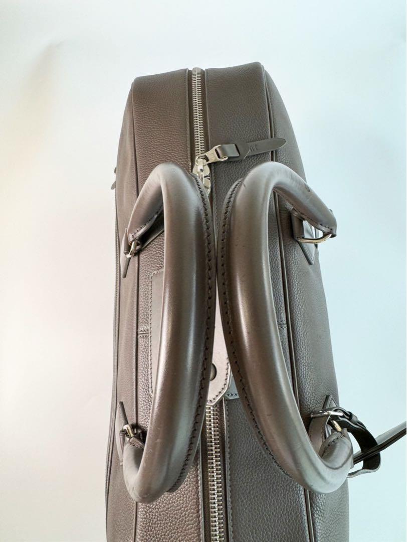dunhill ダンヒル ボストンバッグ トラベルバッグ オールレザー グレー