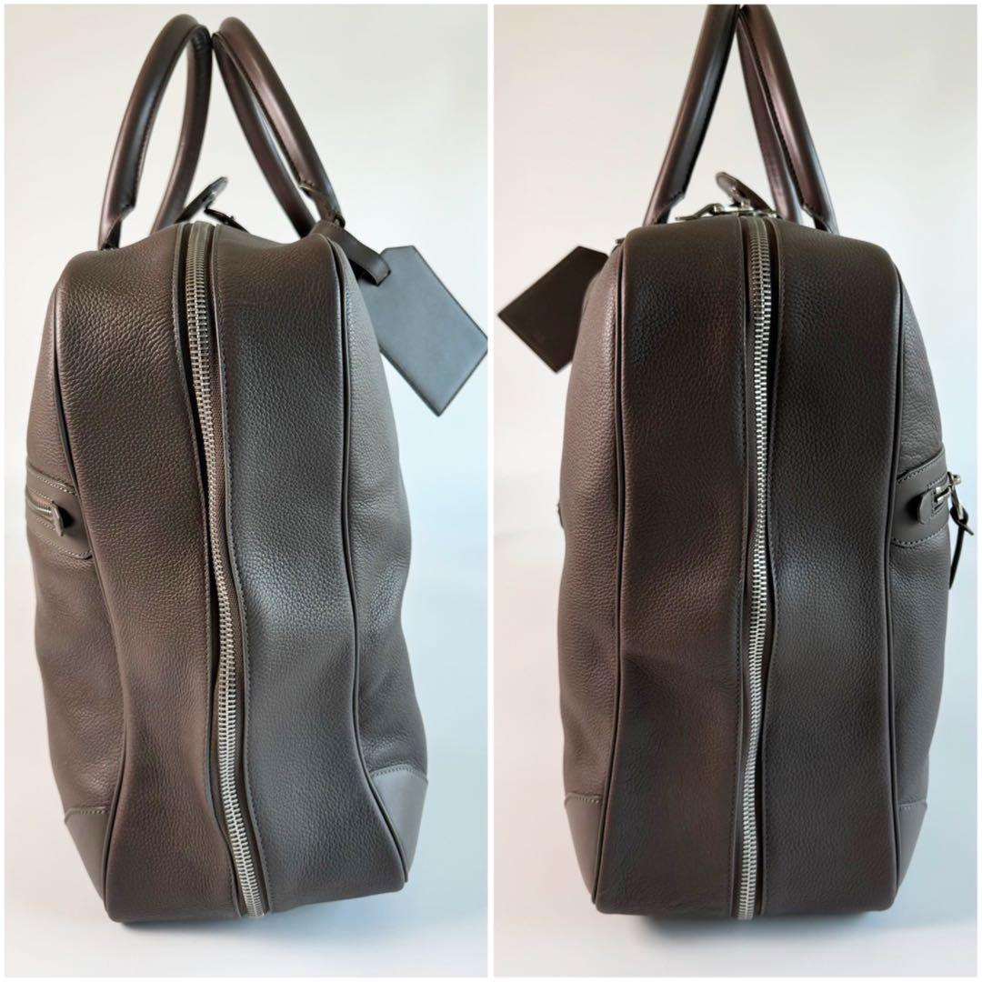 dunhill ダンヒル ボストンバッグ トラベルバッグ オールレザー グレー