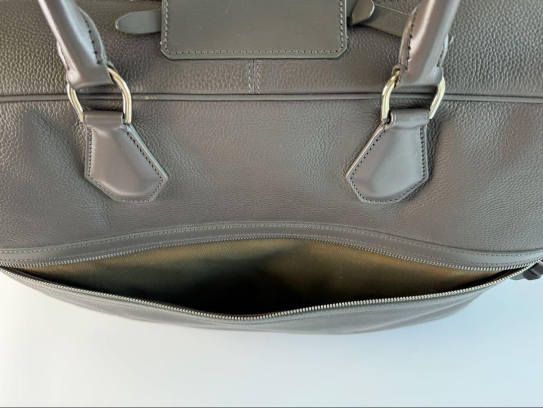 dunhill ダンヒル ボストンバッグ トラベルバッグ オールレザー グレー