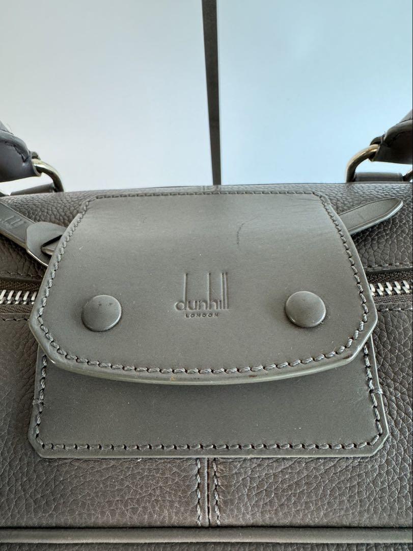 dunhill ダンヒル ボストンバッグ トラベルバッグ オールレザー グレー