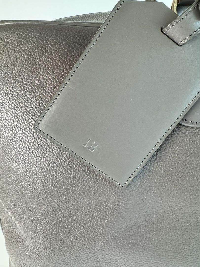 dunhill ダンヒル ボストンバッグ トラベルバッグ オールレザー グレー