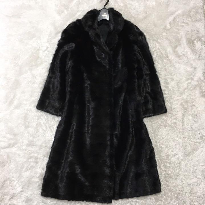 【最高級✨未使用に近い】XL ミンク シェアード リアルファー ロングコート