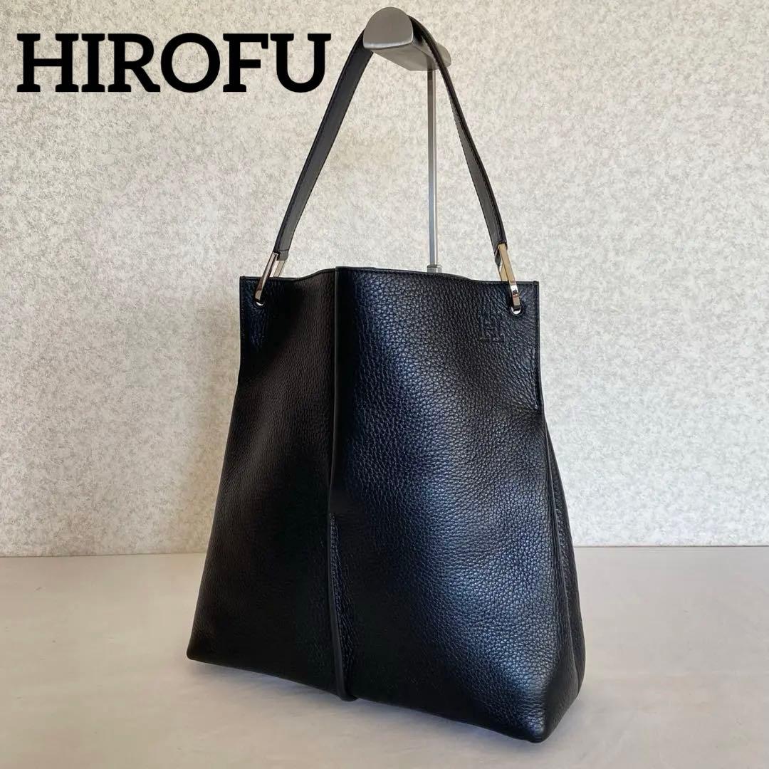 HIROFU ワンショルダーバッグ シボ革 オンディーナ A4収納 黒