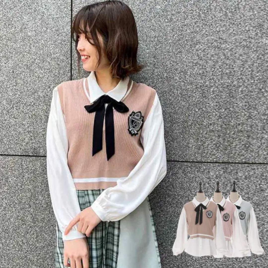 axes femme チルデンニットベスト 新品未使用タグ付き ワッペン