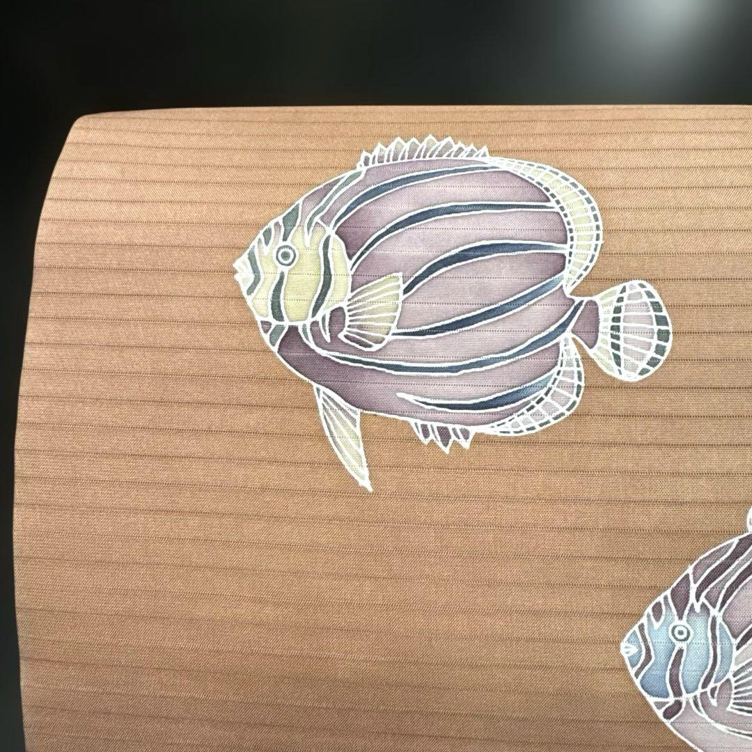 5-19 夏帯 夏物 絽 名古屋帯 九寸 美品 正絹 着物 名古屋仕立て 魚模様