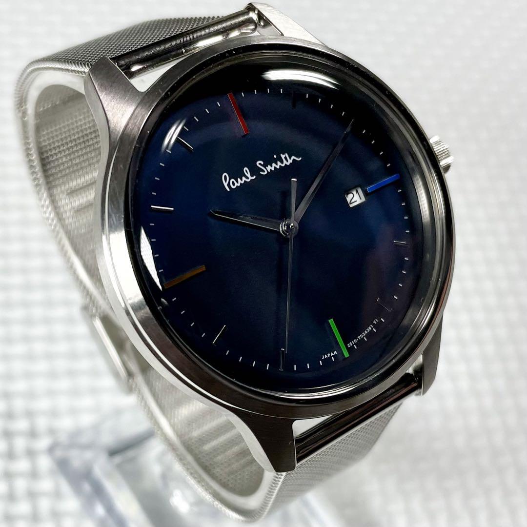【美品】ポールスミス PaulSmith 時計 メンズ ダークブルー 電池切れ 電池新品】Paul Smith/ポールスミス シティ メンズ 腕時計 デイト