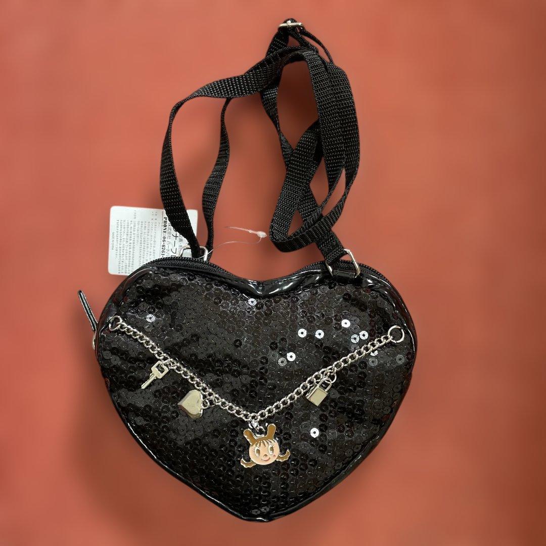 価格見直して検品後再度出品予定 ハート型スパンコールショルダーバッグ
