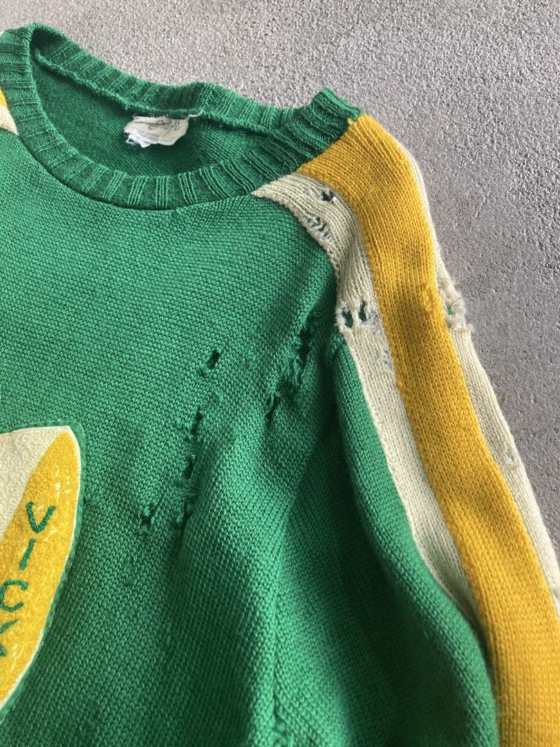 80s レタードニット ボロ ワッペン カレッジ vintage - メルカリ