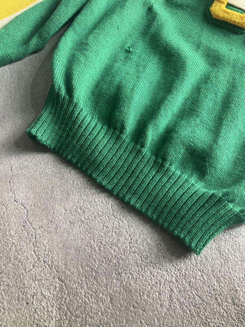 80s レタードニット ボロ ワッペン カレッジ vintage - メルカリ