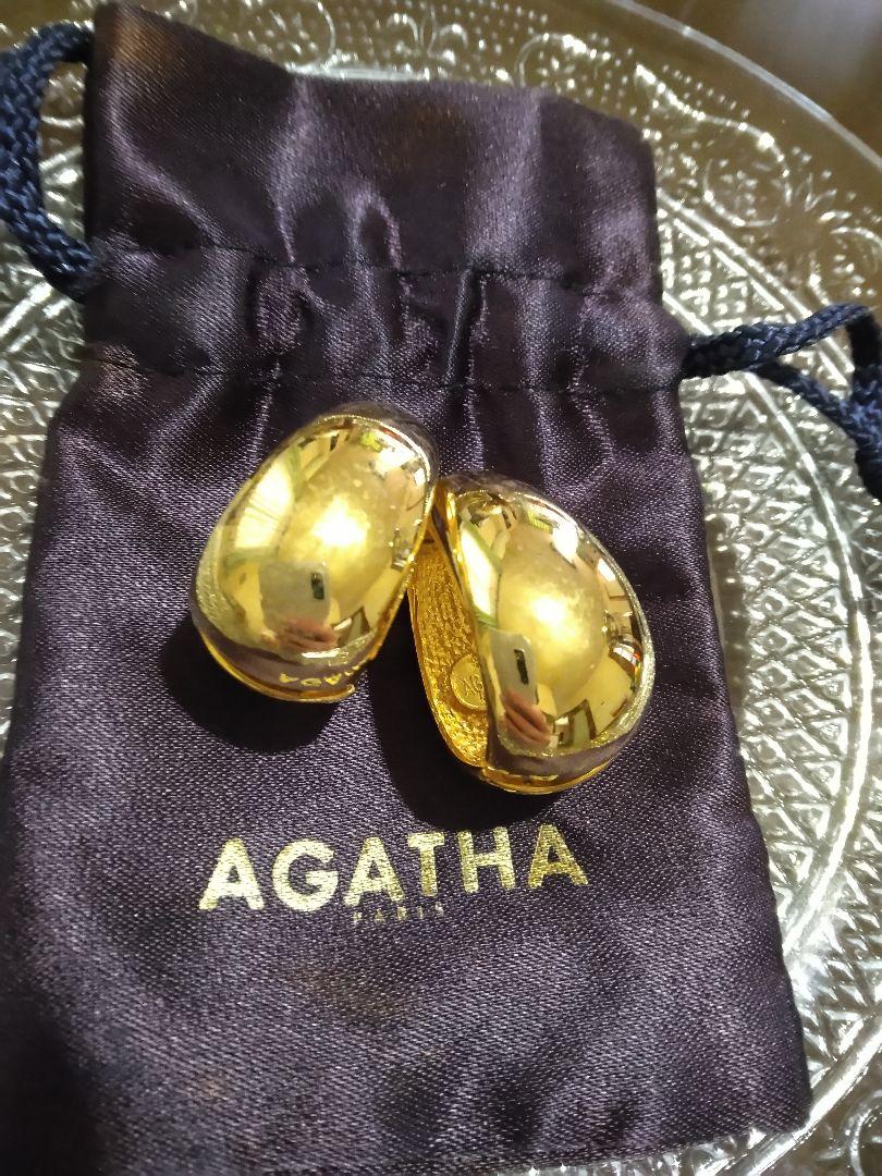 AGATHA ゴールド ドロップイヤリング　美品