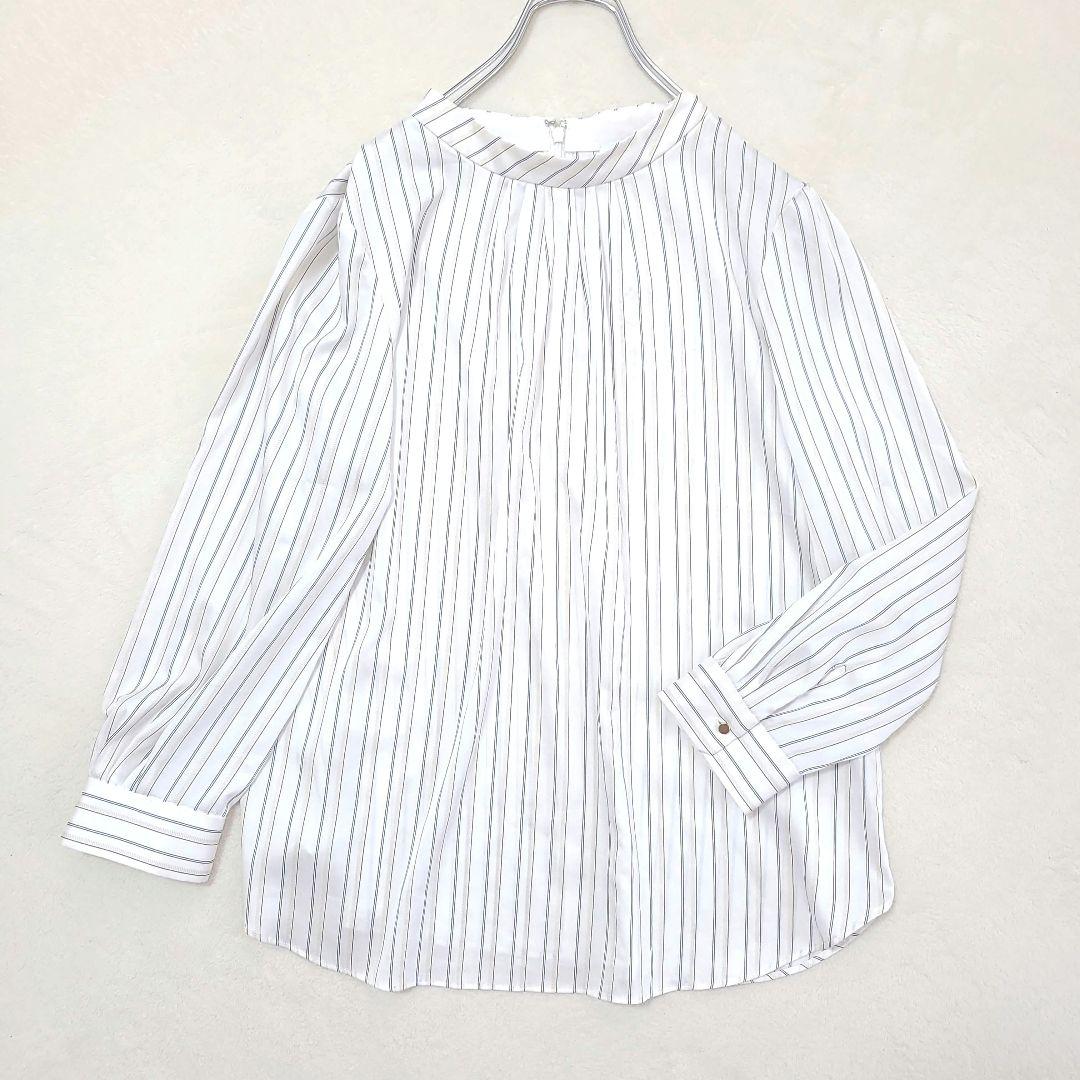 現行品 23SS アンタイトル スタンドカラーブラウス シャツ ストライプ 長袖