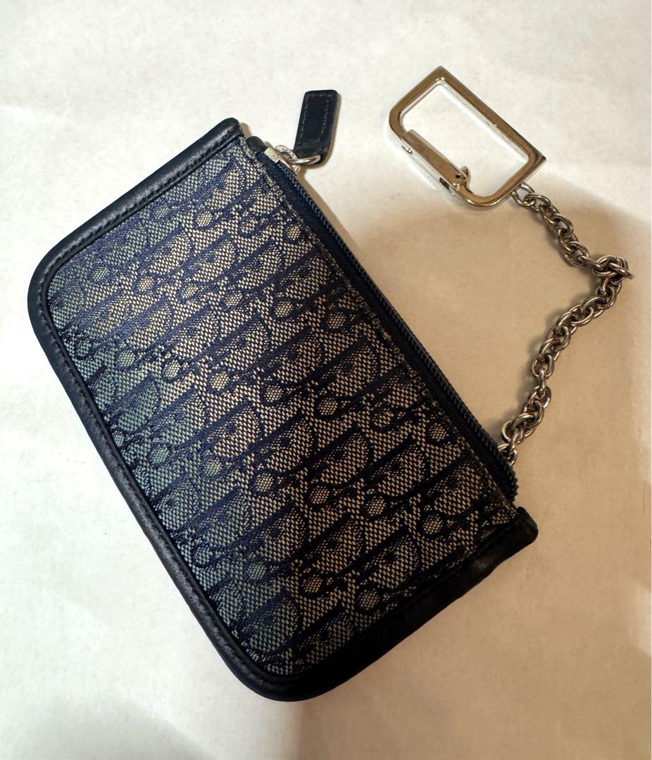 Dior ネイビー キーケース チェーン付き
