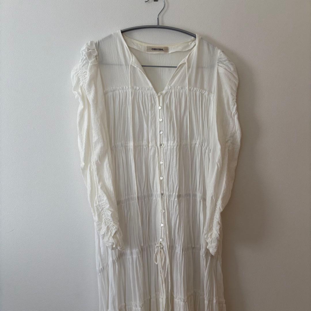 COCODEAL コットン楊柳ティアードワンピース